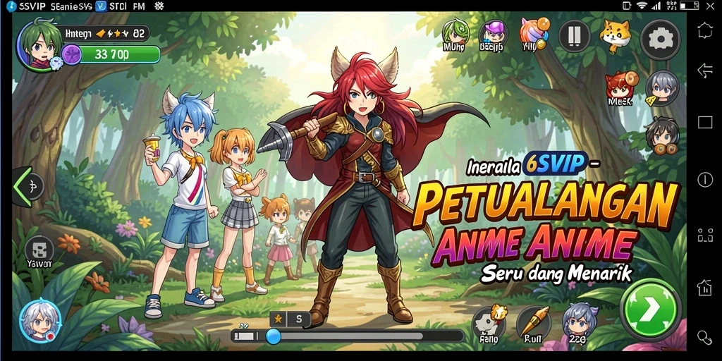Tangkapan layar gameplay <strong>6SVIP</strong> menunjukkan petualangan karakter Anime yang seru.