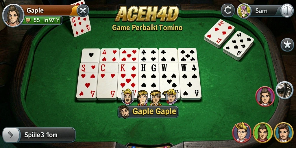 Screenshot gameplay Gaple yang seru dan menarik di ACEH4D.