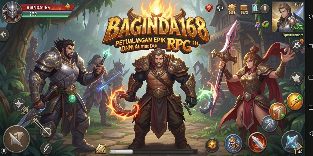 Tangkapan layar gameplay BAGINDA168 yang menunjukkan serangan karakter dalam RPG.