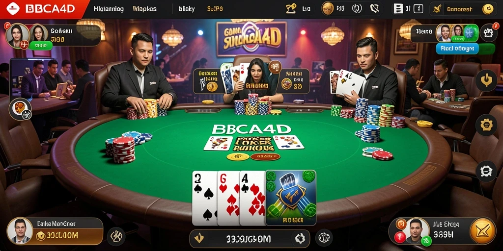 Tampilan screenshot BBCA4D menunjukkan momen seru permainan poker.