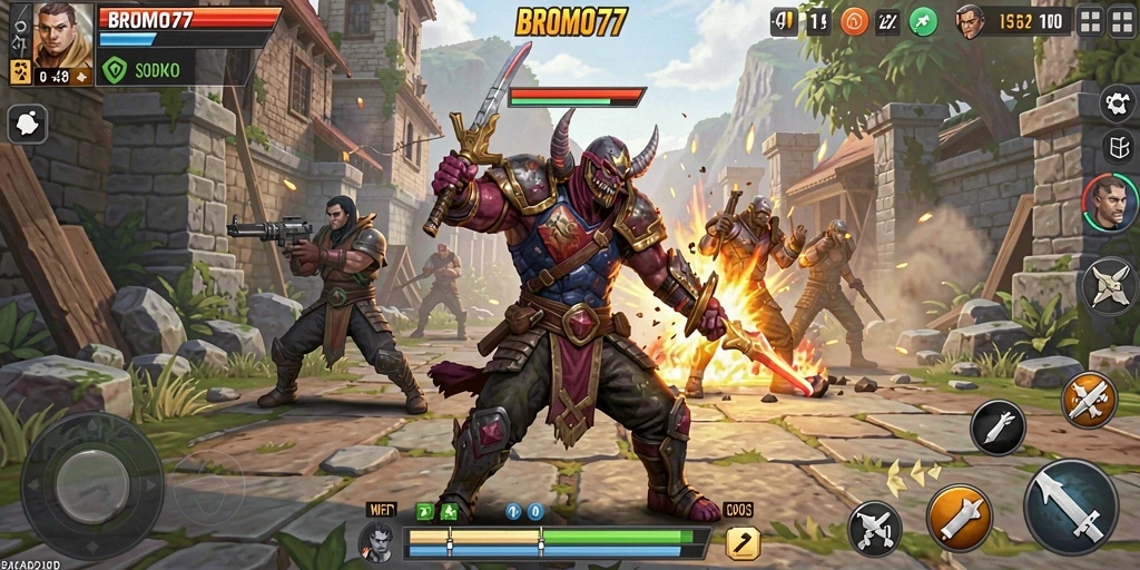 Tampilan gameplay BROMO77 yang mendebarkan dan penuh aksi.
