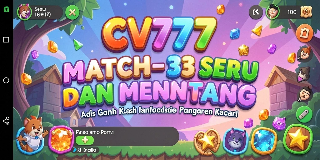 Screenshot gameplay CV777 dengan tantangan Match-3 yang seru.