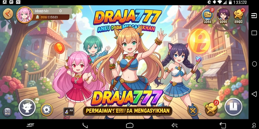 Tampilan gameplay seru DRAJA777 dengan karakter anime.
