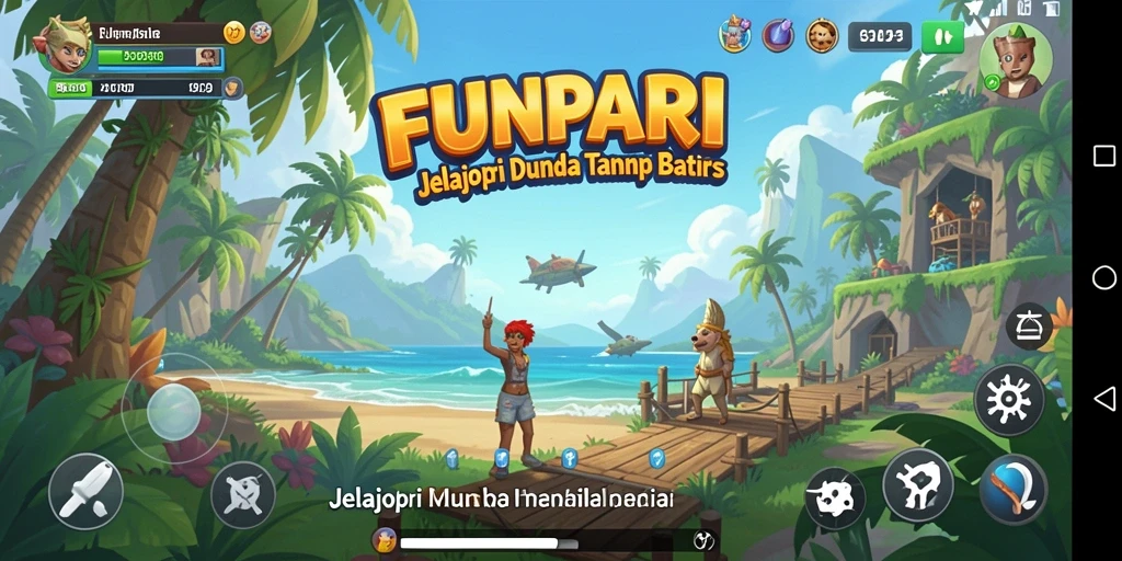Screenshot gameplay <strong>FUNPARI</strong> menunjukkan petualangan di dunia terbuka yang luas.
