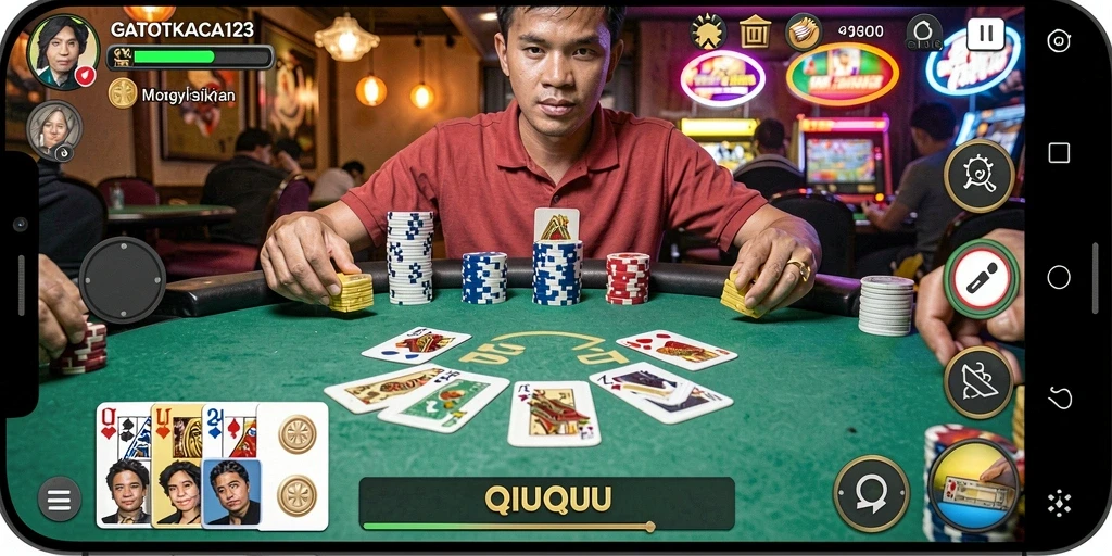 Tampilan gameplay QiuQiu di GATOTKACA123 yang menarik dan penuh warna.