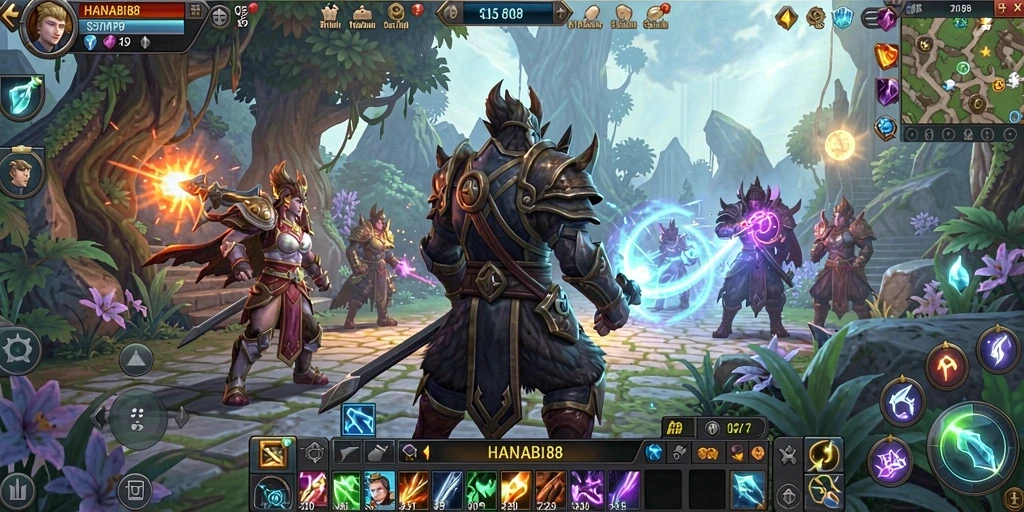Tangkapan layar utama HANABI88 yang menampilkan aksi permainan MMORPG.