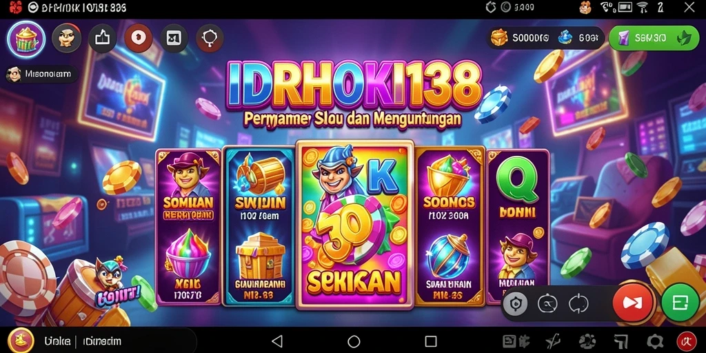 Screenshot utama IDRHOKI138 menampilkan gameplay slot yang mendebarkan.