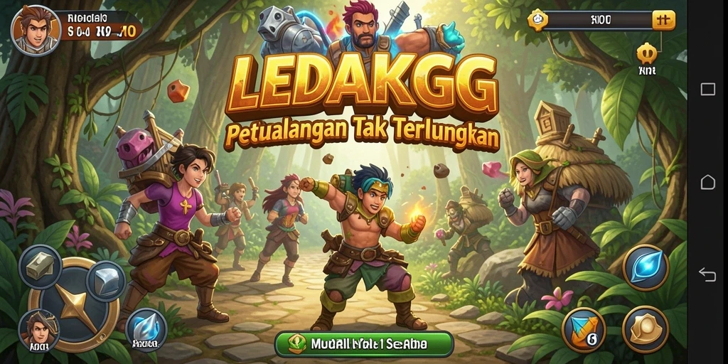 Screenshot gameplay <strong>LEDAKGG</strong> menampilkan karakter menjelajahi dunia petualangan.