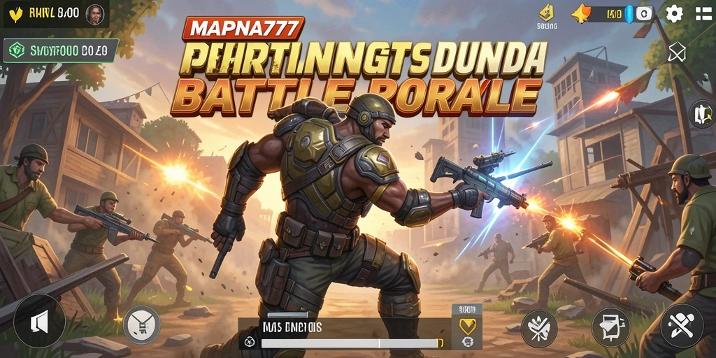 Screenshot menunjukkan aksi seru gameplay Battle Royale di MAPNA777.