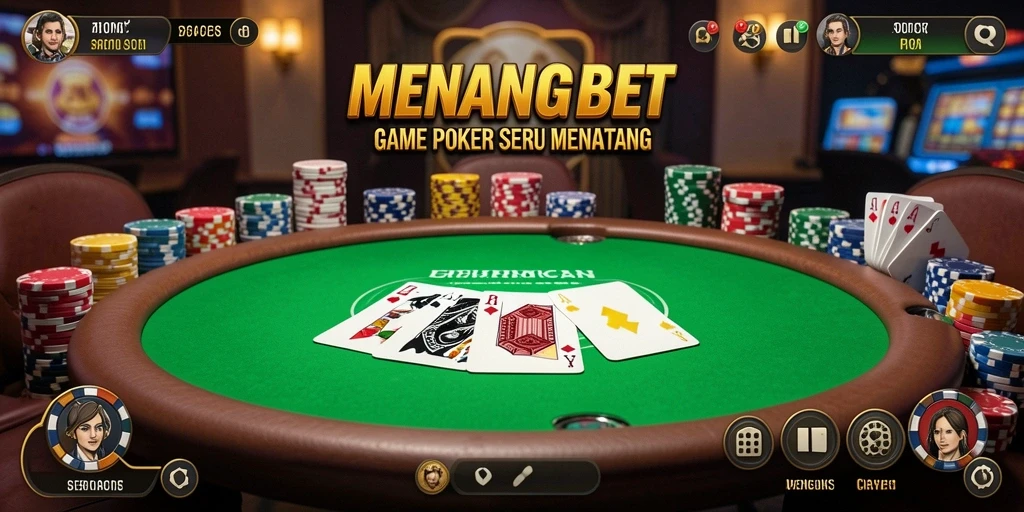 Tangkapan layar MENANGBET dengan gameplay poker yang seru dan mendebarkan.
