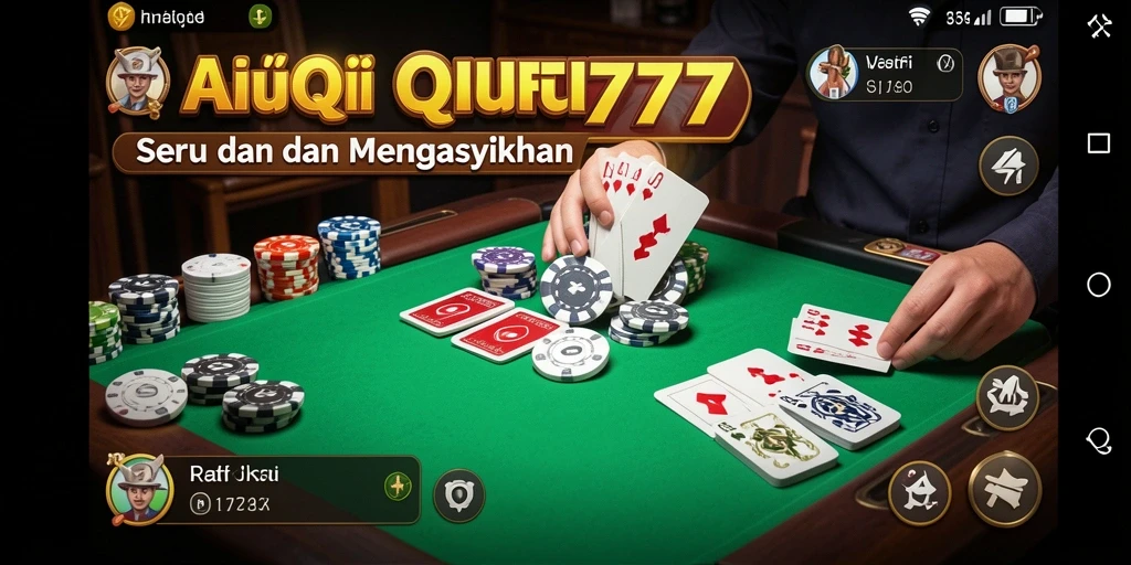 Screenshot utama RAFFI777 menampilkan gameplay QiuQiu yang menarik.