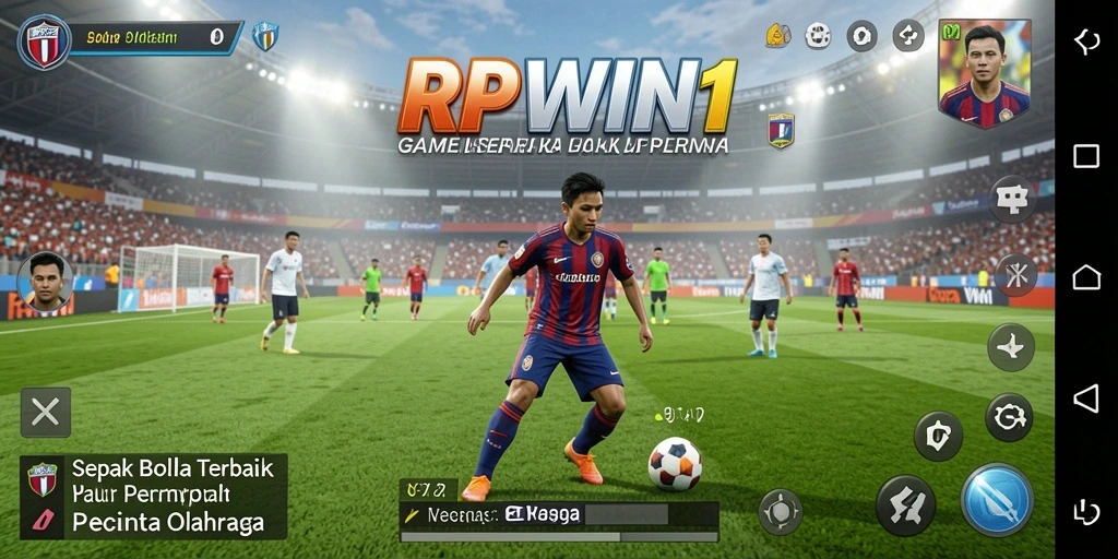 Tangkapan layar gameplay yang menampilkan aksi sepak bola yang mendebarkan.