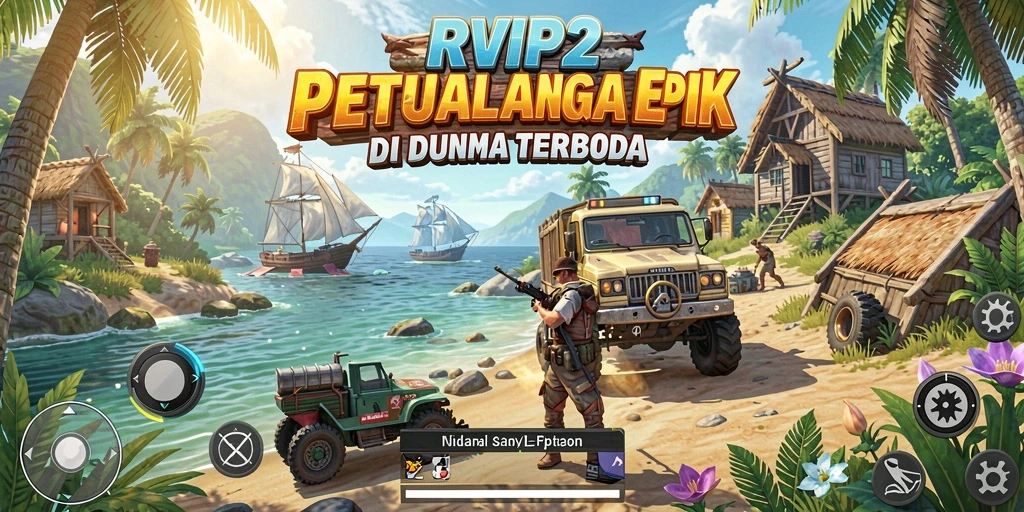 Screenshot dari gameplay <strong>RVIP2</strong> menunjukkan petualangan seru di dunia terbuka.