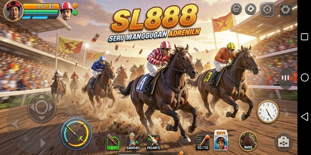 Gambaran gameplay balapan seru di SL888 dengan grafis menawan.